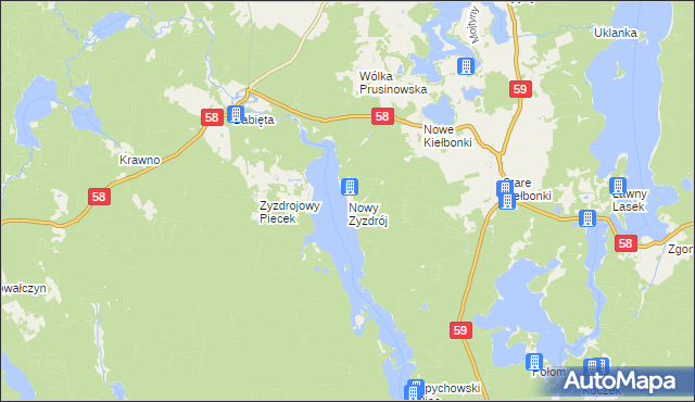 mapa Nowy Zyzdrój, Nowy Zyzdrój na mapie Targeo