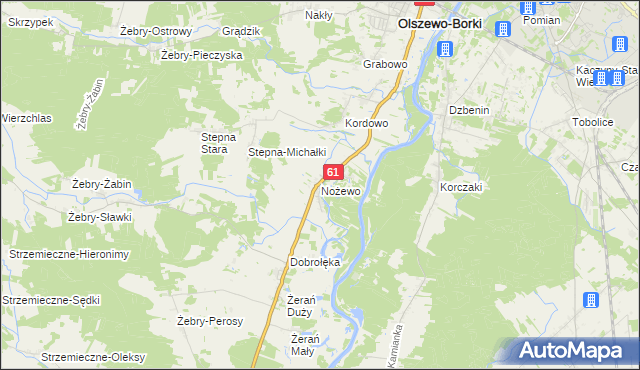 mapa Nożewo, Nożewo na mapie Targeo