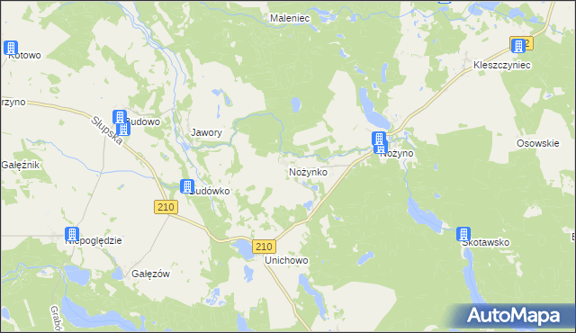 mapa Nożynko, Nożynko na mapie Targeo