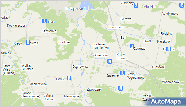 mapa Obiechów, Obiechów na mapie Targeo