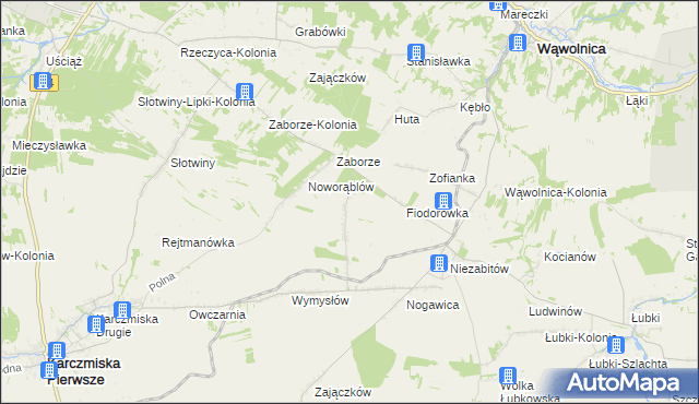 mapa Obliźniak, Obliźniak na mapie Targeo