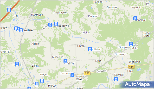 mapa Obrąb gmina Zabrodzie, Obrąb gmina Zabrodzie na mapie Targeo