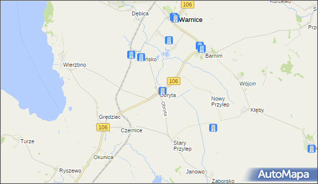 mapa Obryta, Obryta na mapie Targeo