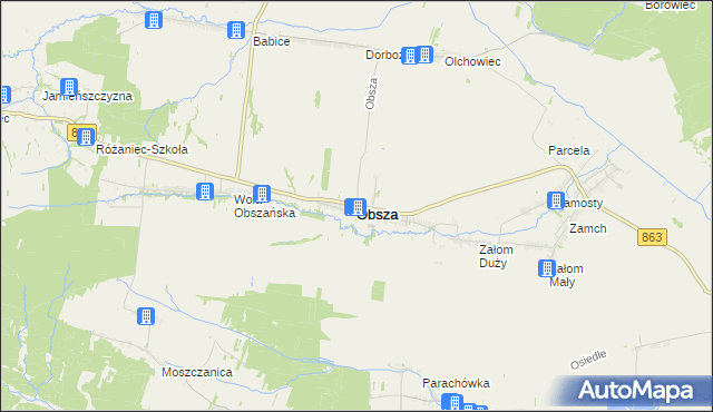 mapa Obsza, Obsza na mapie Targeo