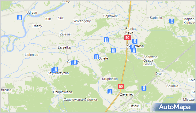 mapa Ocięte, Ocięte na mapie Targeo