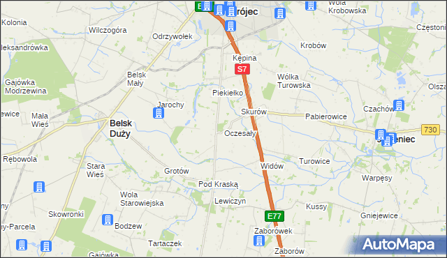 mapa Oczesały, Oczesały na mapie Targeo