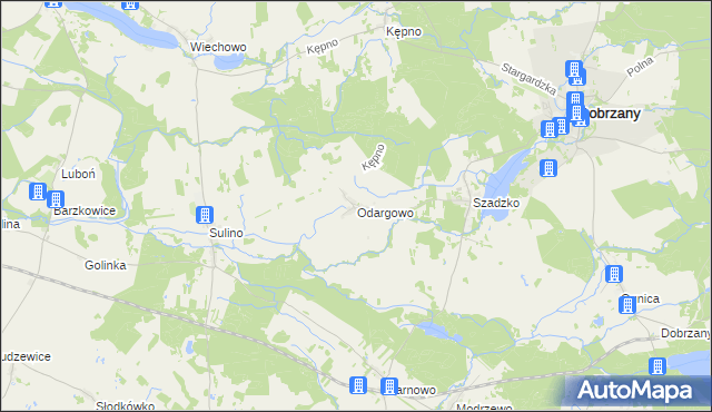 mapa Odargowo gmina Dobrzany, Odargowo gmina Dobrzany na mapie Targeo