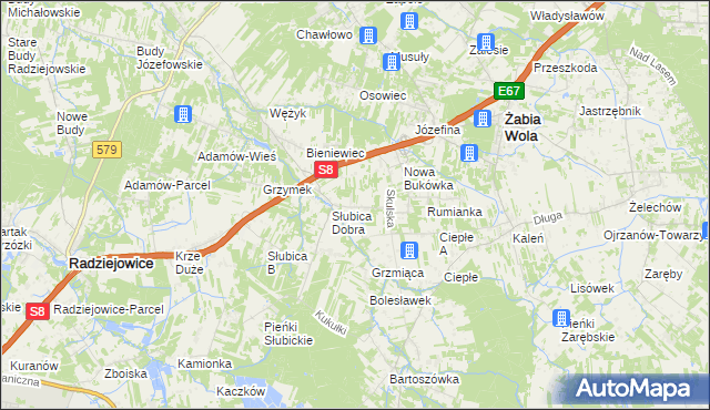 mapa Oddział, Oddział na mapie Targeo