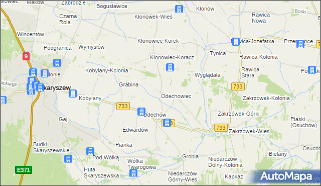 mapa Odechowiec, Odechowiec na mapie Targeo