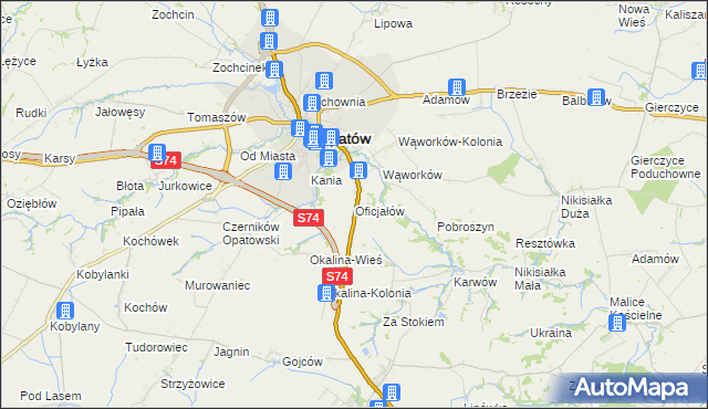 mapa Oficjałów, Oficjałów na mapie Targeo