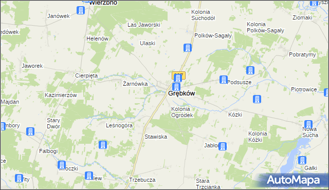 mapa Ogródek gmina Grębków, Ogródek gmina Grębków na mapie Targeo