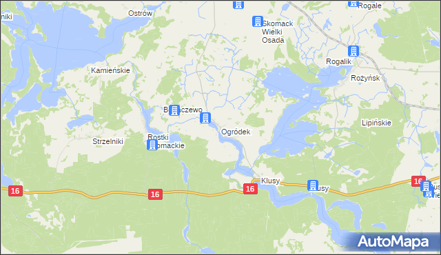 mapa Ogródek gmina Orzysz, Ogródek gmina Orzysz na mapie Targeo