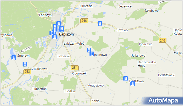 mapa Ojrzanowo, Ojrzanowo na mapie Targeo