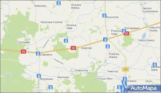 mapa Okaliniec, Okaliniec na mapie Targeo