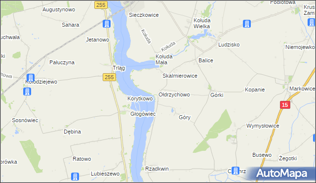 mapa Ołdrzychowo, Ołdrzychowo na mapie Targeo