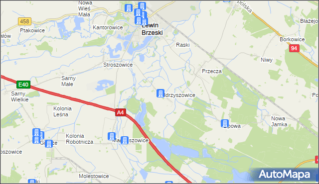 mapa Oldrzyszowice, Oldrzyszowice na mapie Targeo