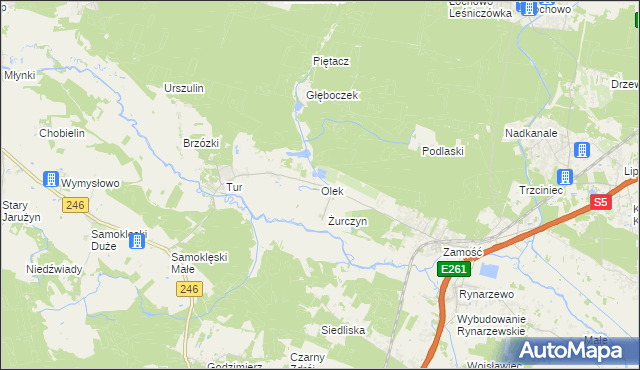mapa Olek gmina Szubin, Olek gmina Szubin na mapie Targeo