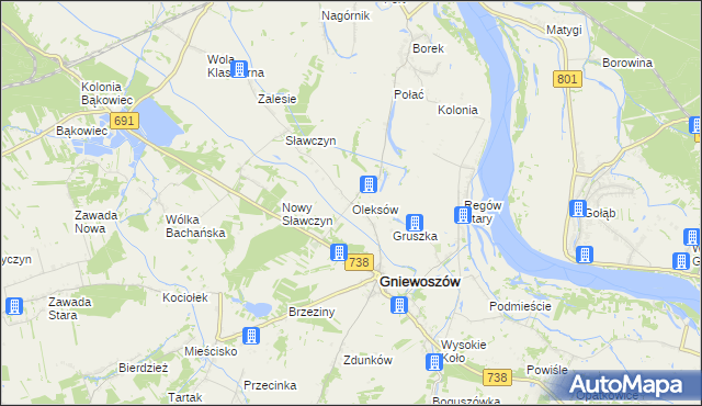 mapa Oleksów, Oleksów na mapie Targeo