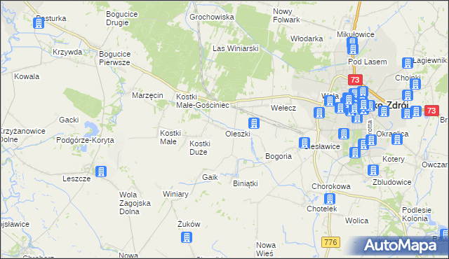 mapa Oleszki, Oleszki na mapie Targeo