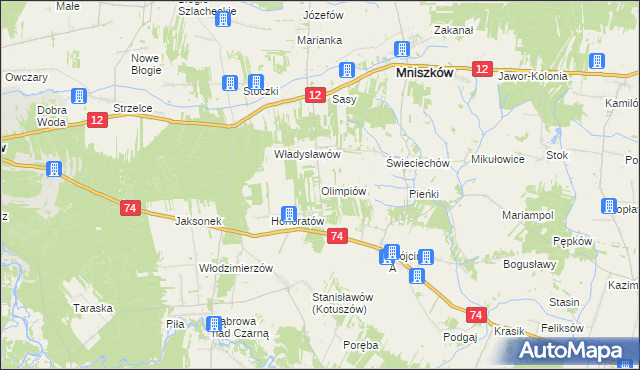 mapa Olimpiów, Olimpiów na mapie Targeo