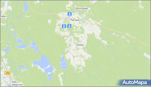 mapa Ołobok gmina Osiecznica, Ołobok gmina Osiecznica na mapie Targeo