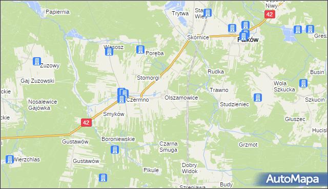 mapa Olszamowice, Olszamowice na mapie Targeo