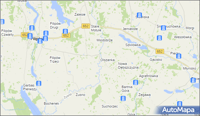 mapa Olszanka gmina Filipów, Olszanka gmina Filipów na mapie Targeo