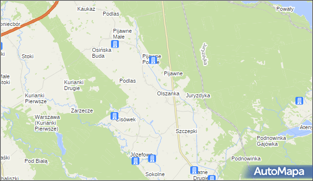 mapa Olszanka gmina Nowinka, Olszanka gmina Nowinka na mapie Targeo