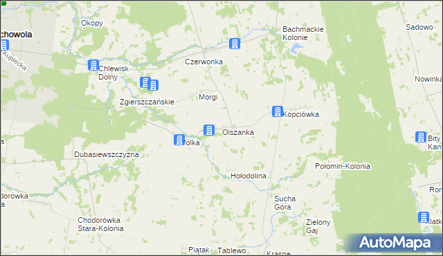 mapa Olszanka gmina Suchowola, Olszanka gmina Suchowola na mapie Targeo