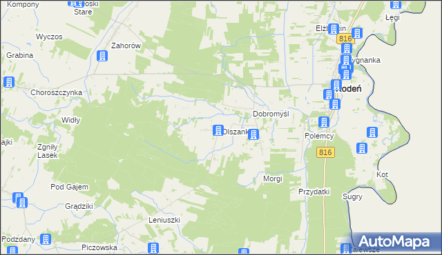 mapa Olszanki, Olszanki na mapie Targeo