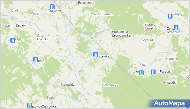 mapa Olszewka gmina Jednorożec, Olszewka gmina Jednorożec na mapie Targeo