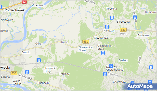 mapa Olszewnica Nowa, Olszewnica Nowa na mapie Targeo