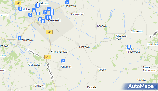 mapa Olszewo gmina Żuromin, Olszewo gmina Żuromin na mapie Targeo