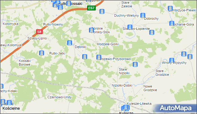 mapa Olszewo-Przyborowo, Olszewo-Przyborowo na mapie Targeo