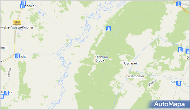mapa Olszowa Droga, Olszowa Droga na mapie Targeo