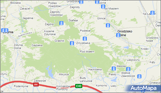 mapa Opaleniska, Opaleniska na mapie Targeo