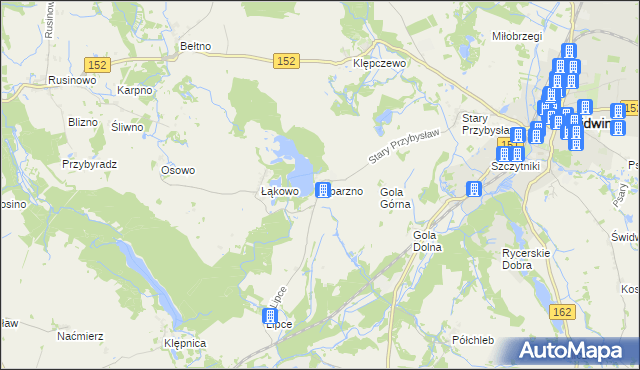 mapa Oparzno, Oparzno na mapie Targeo