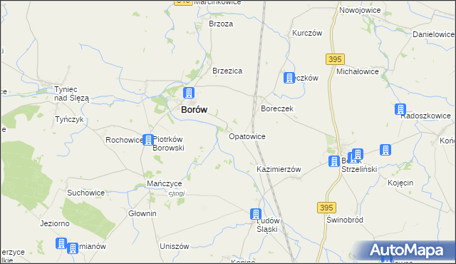 mapa Opatowice gmina Borów, Opatowice gmina Borów na mapie Targeo