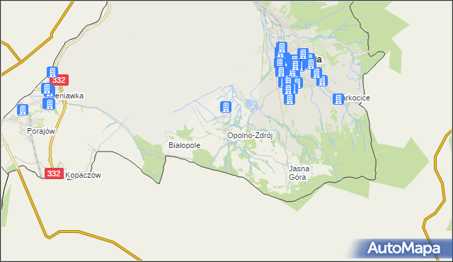 mapa Opolno-Zdrój, Opolno-Zdrój na mapie Targeo