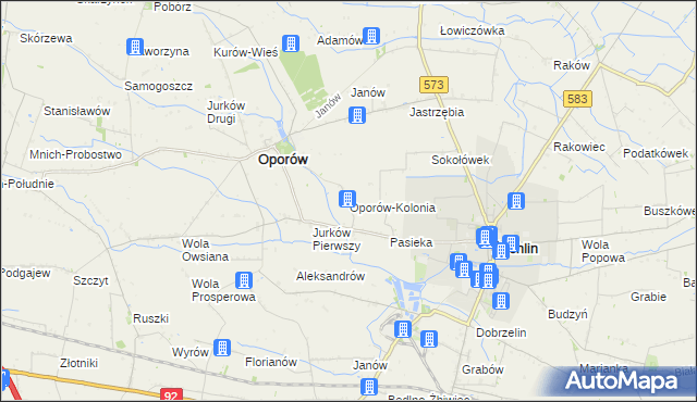 mapa Oporów-Kolonia, Oporów-Kolonia na mapie Targeo