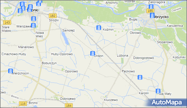 mapa Ordzin, Ordzin na mapie Targeo