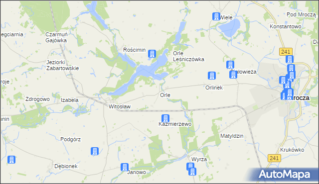 mapa Orle gmina Mrocza, Orle gmina Mrocza na mapie Targeo