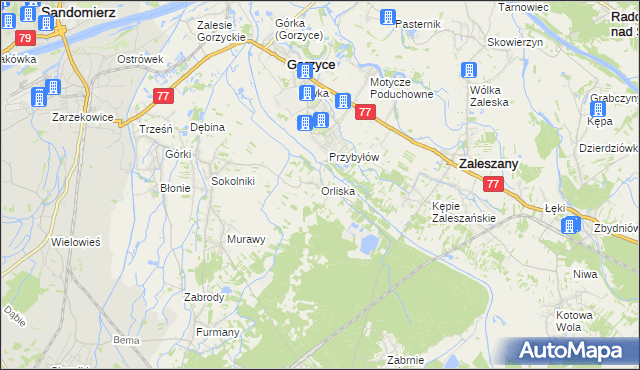 mapa Orliska, Orliska na mapie Targeo