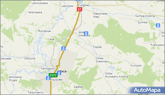 mapa Orłów Drewniany-Kolonia, Orłów Drewniany-Kolonia na mapie Targeo