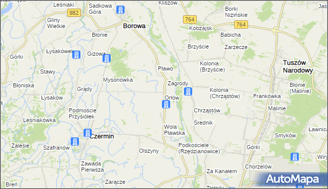 mapa Orłów gmina Borowa, Orłów gmina Borowa na mapie Targeo