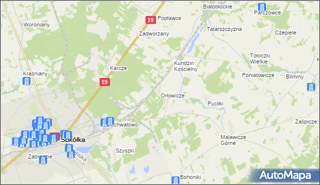 mapa Orłowicze, Orłowicze na mapie Targeo