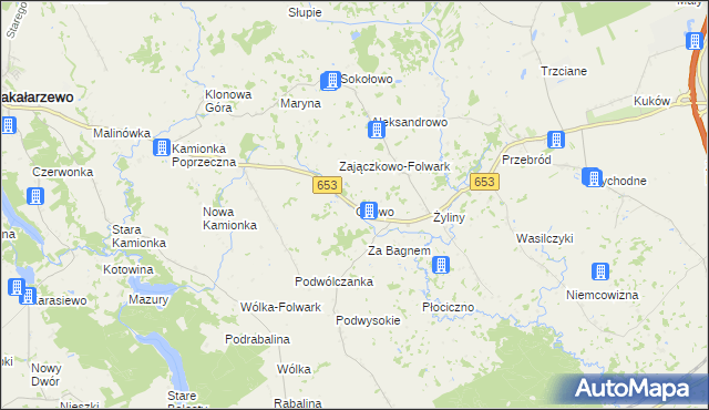 mapa Orłowo gmina Bakałarzewo, Orłowo gmina Bakałarzewo na mapie Targeo