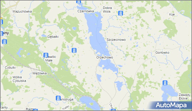 mapa Orzechowo gmina Stare Juchy, Orzechowo gmina Stare Juchy na mapie Targeo
