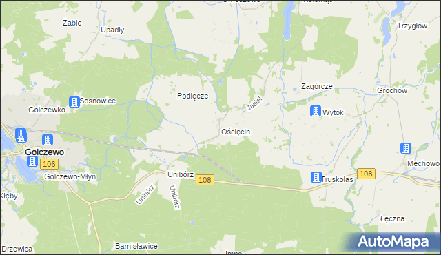 mapa Ościęcin, Ościęcin na mapie Targeo