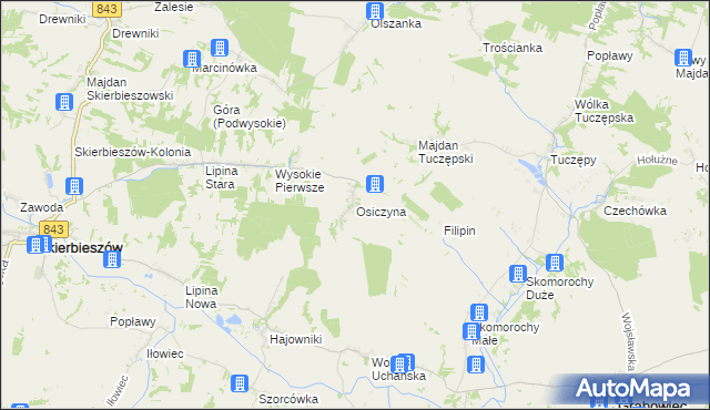 mapa Osiczyna, Osiczyna na mapie Targeo